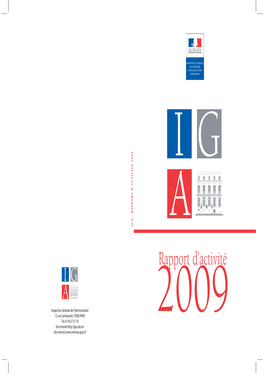 RAPPORT D'activité 2009 D'activité IGA - RAPPORT a Rapport D’Activité IG A