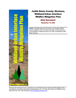 Judith Basin County, Montana, Wildland-Urban Interface Wildfire