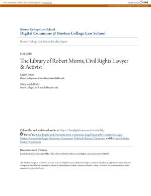 The Library of Robert Morris, Civil Rights Lawyer & Activist