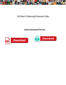 Oil Red O Staining Protocol Cells