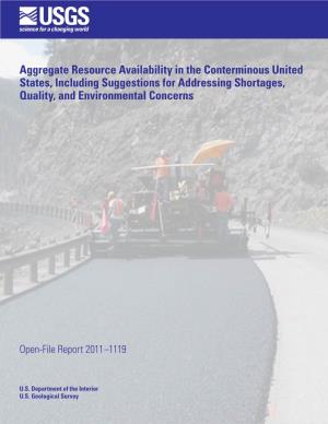 Aggregate Resource Availability in the Conterminous United States, Including Suggestions for Addressing Shortages, Quality, and Environmental Concerns