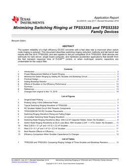Minimizing Switching Ringing at TPS53355 and TPS53353 Family Devices