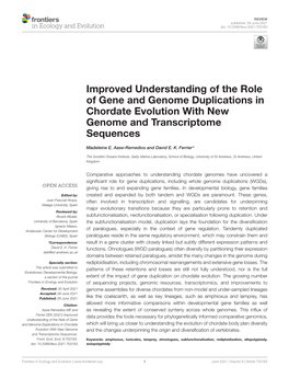 Improved Understanding of the Role of Gene and Genome Duplications in Chordate Evolution with New Genome and Transcriptome Sequences