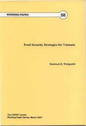Food Security Strategies for Vanuatu