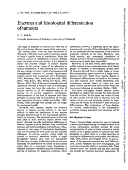 Enzymes and Histological Differentiation Oftumours