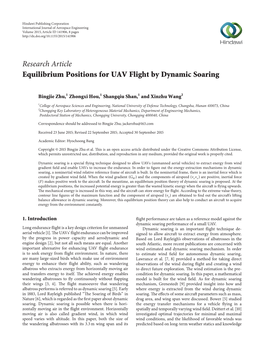 Equilibrium Positions for UAV Flight by Dynamic Soaring