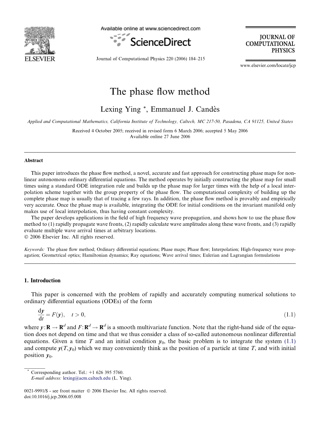 The Phase Flow Method
