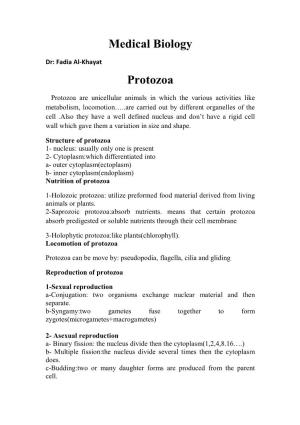 Medical Biology Protozoa