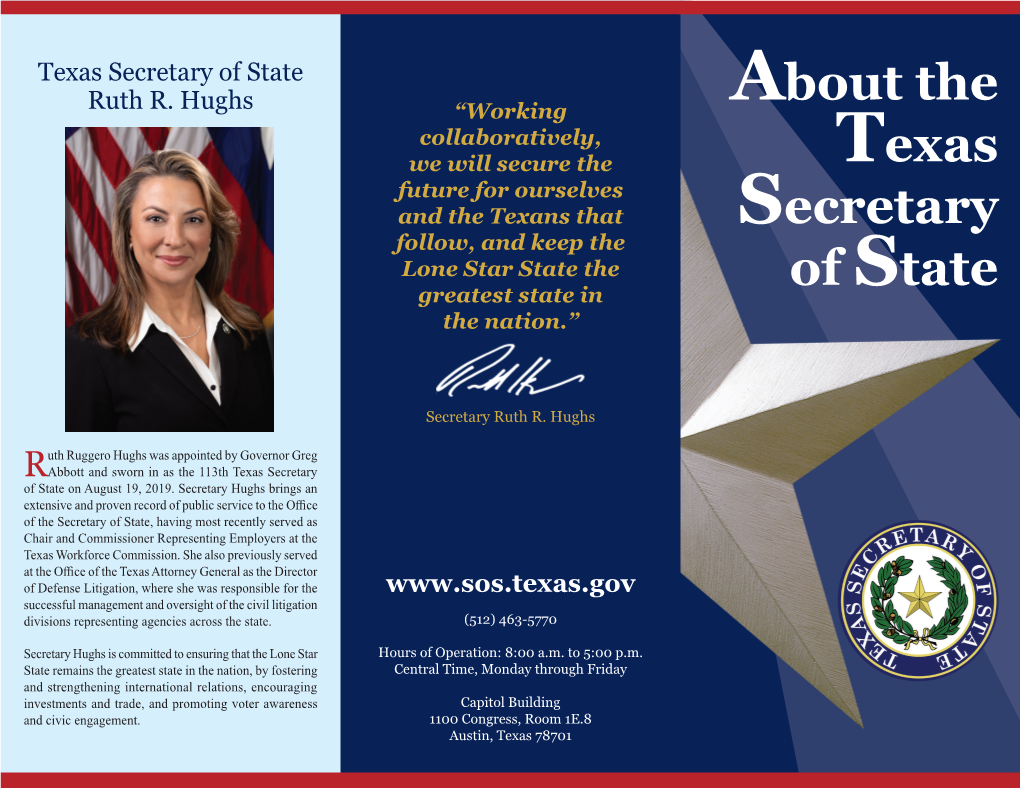 About the Texas Secretary of State