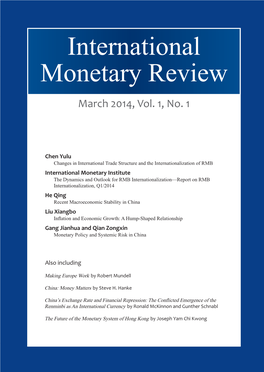 International Monetary Review March 2014, Vol