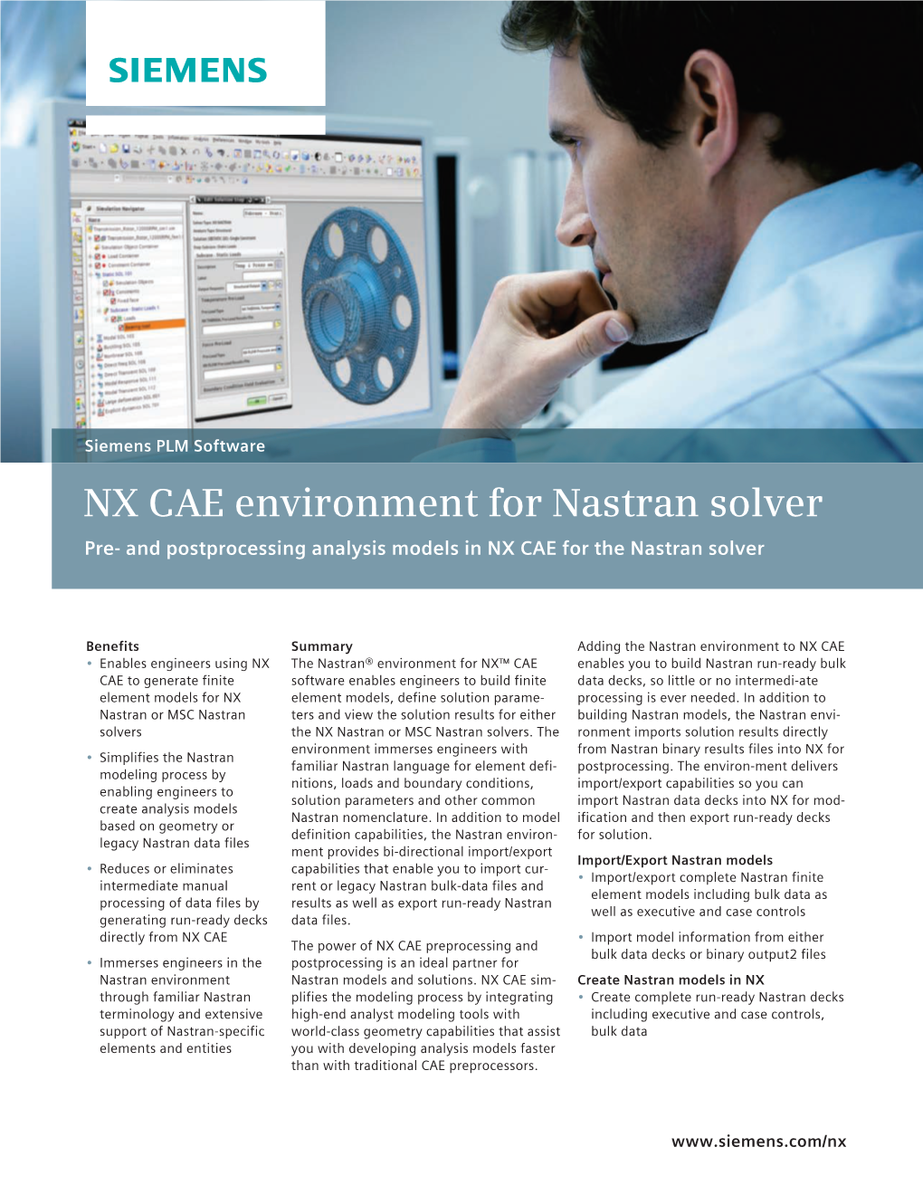 NX CAE Environment for Nastran Solver Pre- and Postprocessing Analysis Models in NX CAE for the Nastran Solver