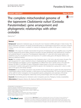 The Complete Mitochondrial Genome of The