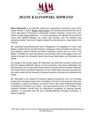 Diane Kalinowski, Soprano