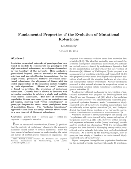 Fundamental Properties of the Evolution of Mutational Robustness