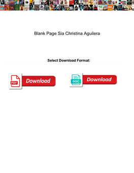 Blank Page Sia Christina Aguilera