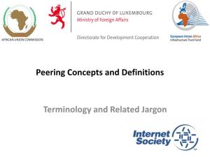 Peering Concepts and Definitions Terminology and Related Jargon