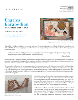 Charles Garabedian Works from 1966 - 1976
