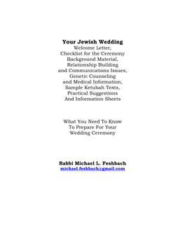 Hebrew Congregation Wedding Packet