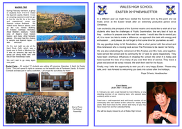 Wales High School Easter 2017 Newsletter