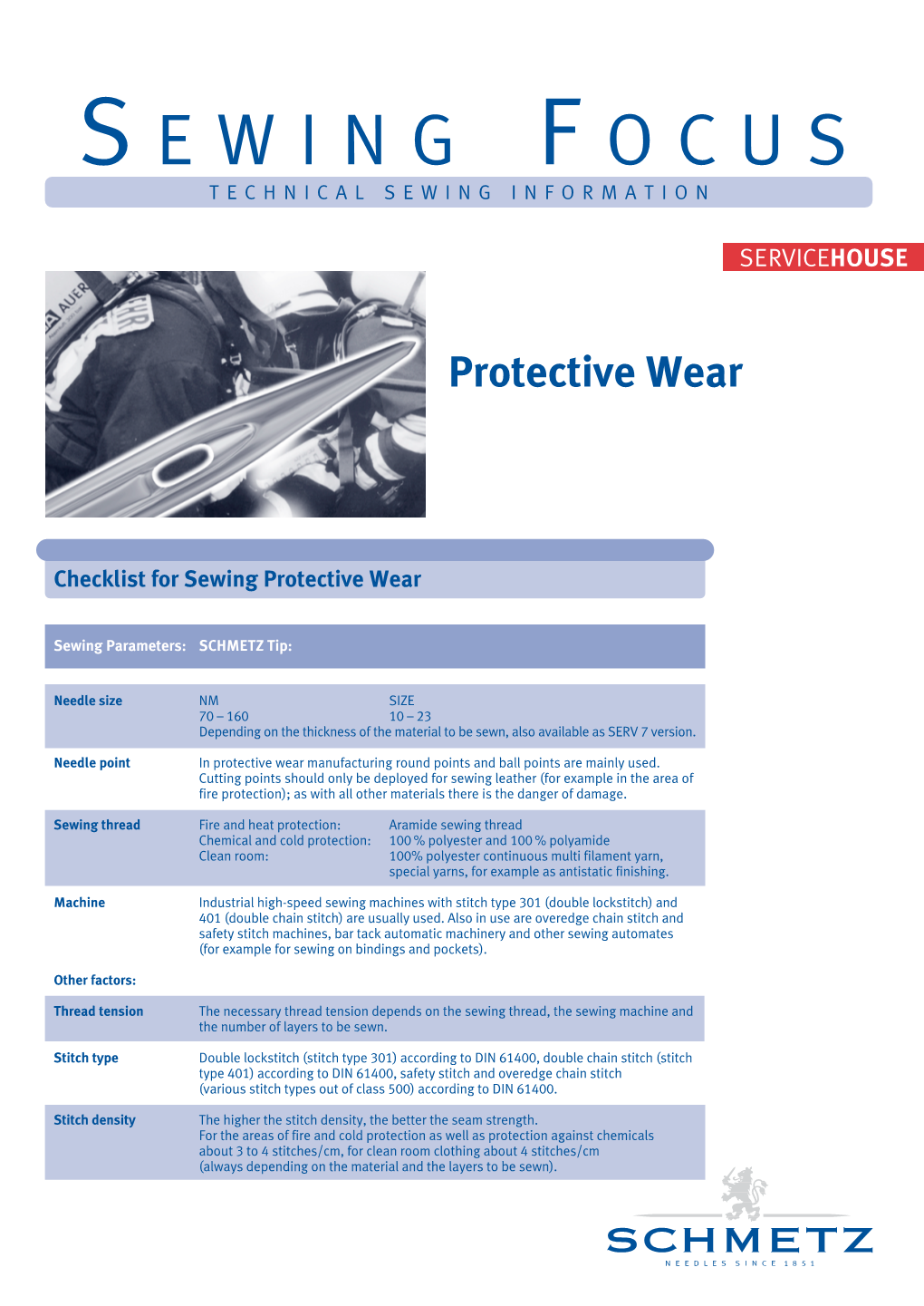 Sewing Focus Protective Wear