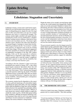 Uzbekistan: Stagnation and Uncertainty