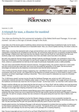 A Triumph for Man, a Disaster for Mankind Page 1 of 2