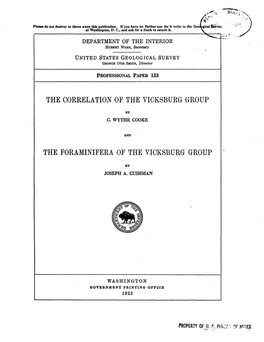 The Correlation of the Vicksburg Group The