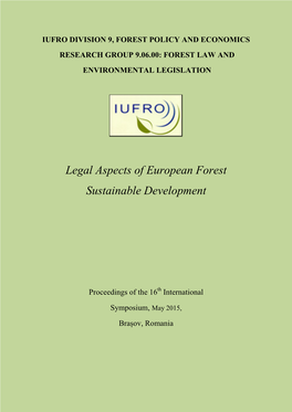 Legal Aspects of European Forest Sustainable Development