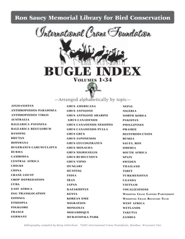 Bugle Index Volumes 1-34