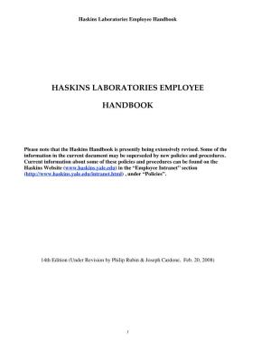Haskins Laboratories Employee Handbook