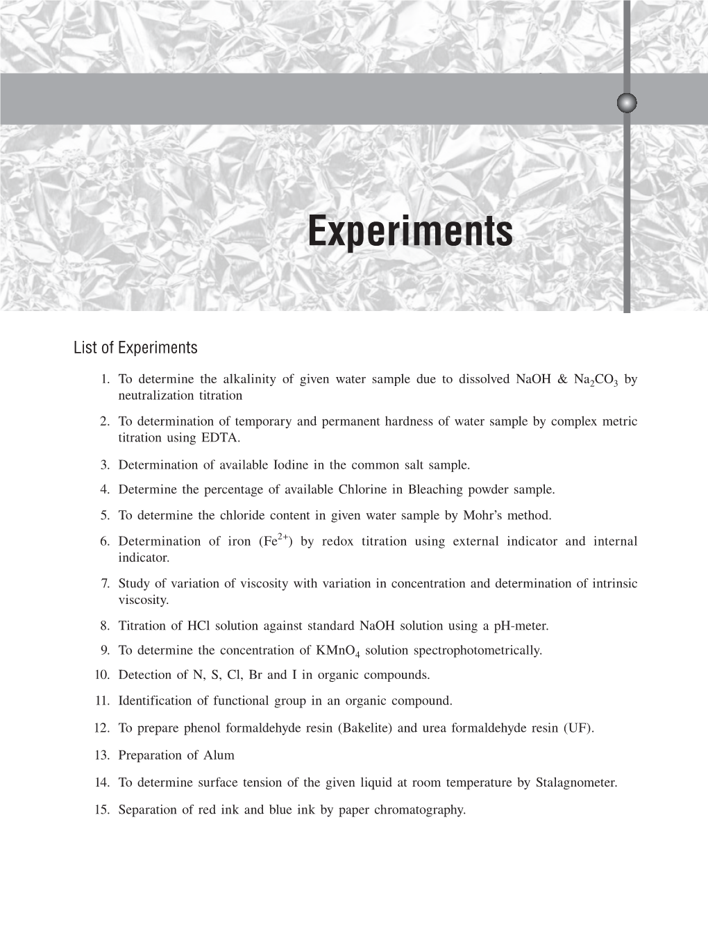 To Download Engineering Chemistry Experiments