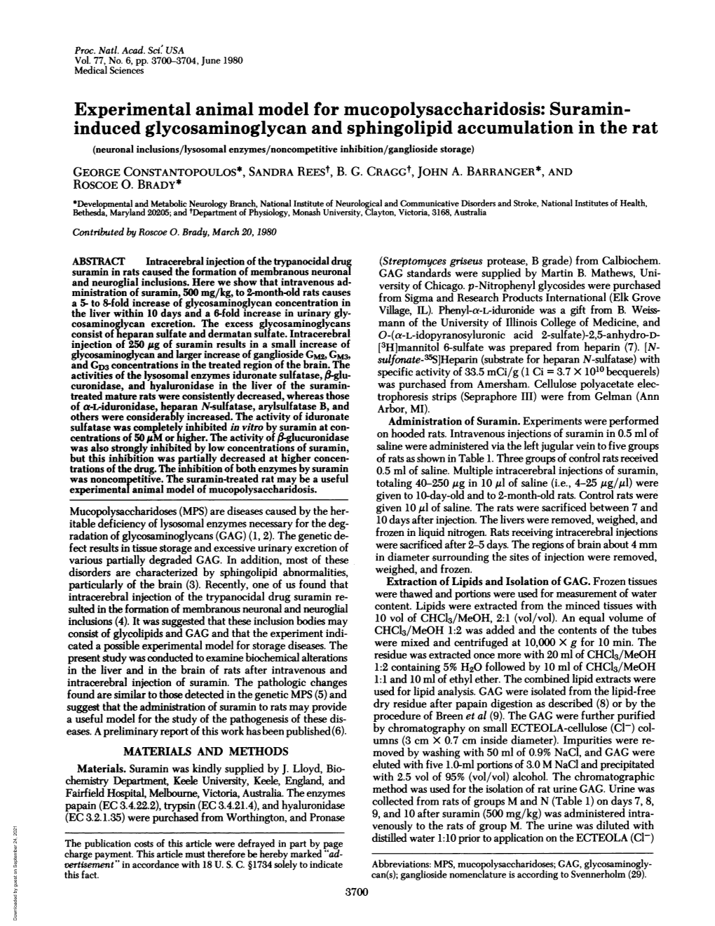 Induced Glycosaminoglycan and Sphingolipid Accumulation