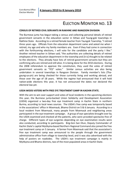 Election Monitor No.13
