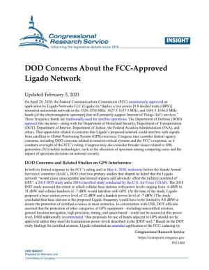 DOD Concerns About the FCC-Approved Ligado Network