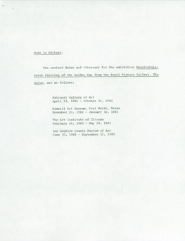 National Gallery of Art April 23, 1982 - October 31, 1982