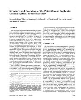 Structure and Evolution of the Petroliferous Euphrates Graben System, Southeast Syria1