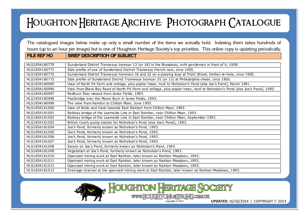 Archive Catalogue