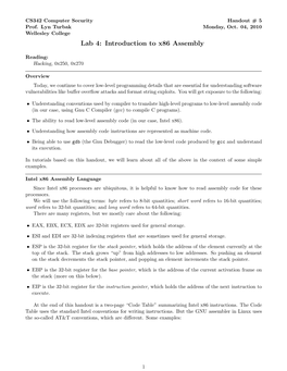 Introduction to X86 Assembly