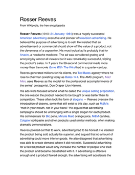 Rosser Reeves from Wikipedia, the Free Encyclopedia