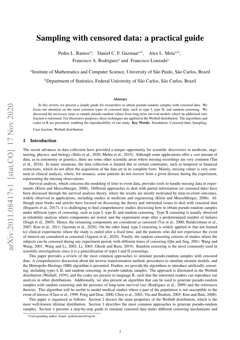 Sampling with Censored Data: a Practical Guide Arxiv:2011.08417V1