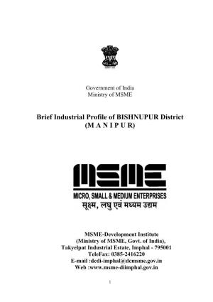 Brief Industrial Profile of BISHNUPUR District (M a N I P U R)