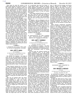 CONGRESSIONAL RECORD— Extensions of Remarks E2332 HON