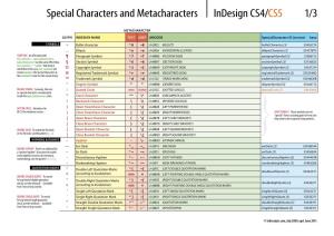 Indesign CS4 Special Characters