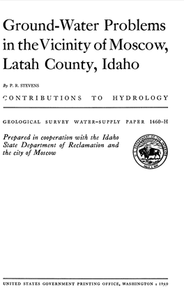 Ground-Water Problems in the Vicinity of Moscow, Latah County, Idaho