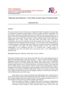 A Case Study of Zeme Naga of Northeast India