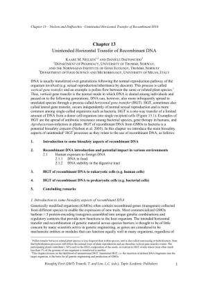 Chapter 13 Unintended Horizontal Transfer of Recombinant DNA