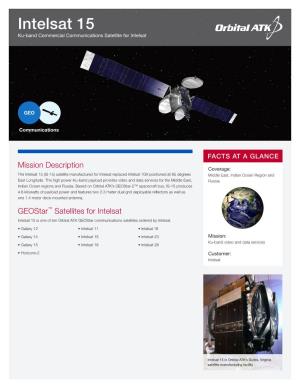 Datasheet Intelsat-15 Satellite Built By