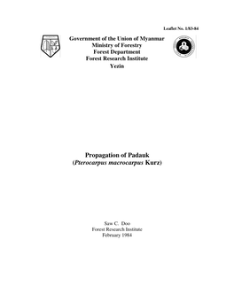 Propagation of Padauk (Pterocarpus Macrocarpus Kurz)