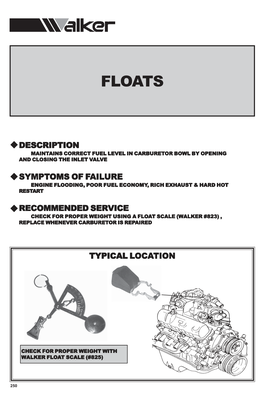 Carburetor Floats