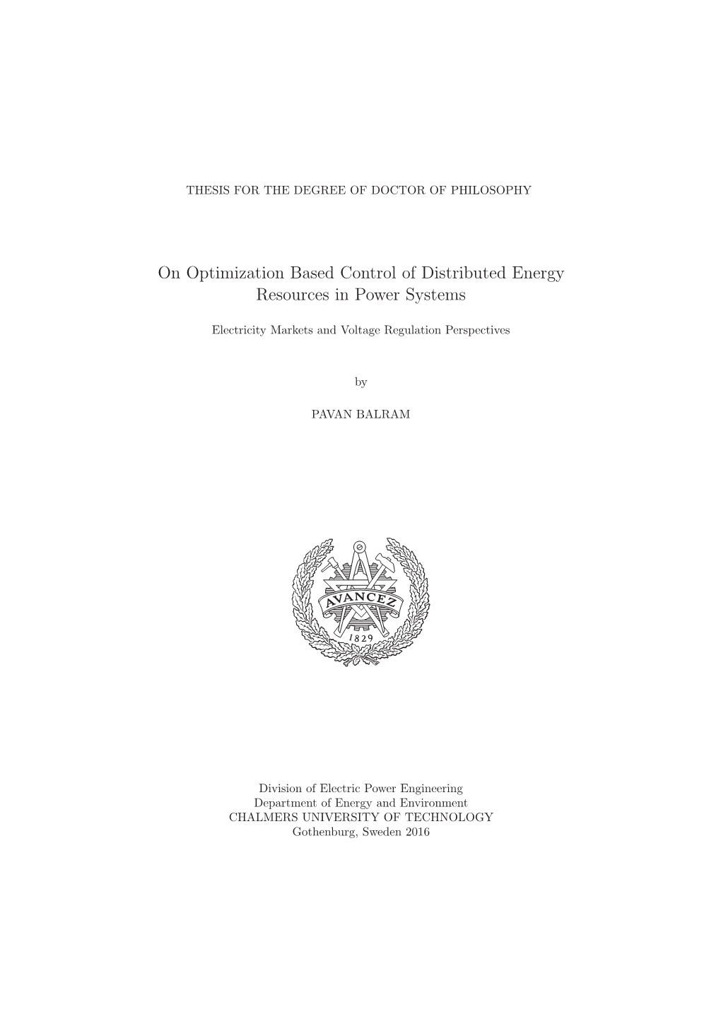 On Optimization Based Control of Distributed Energy Resources in Power Systems